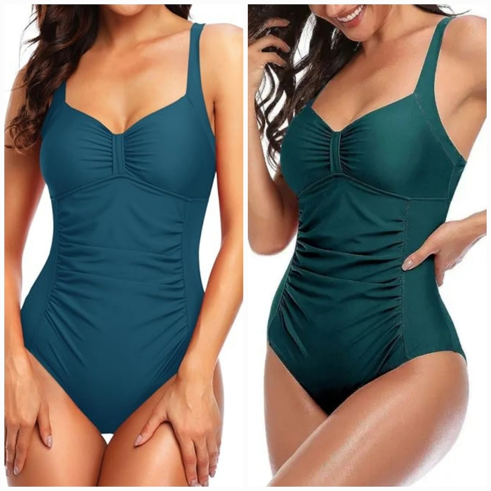 🆕️Tempted One Piece Swimsuit Tummy Tuck Control Blue Color Size Large